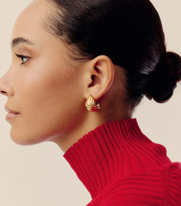 Rouje Lucia Dome Hoop Earrings