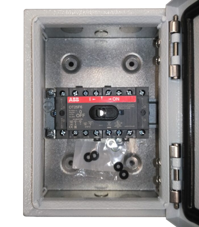 Front Operated Enclosed Switch, Metal Enclosed, 6p, 25A, IP54