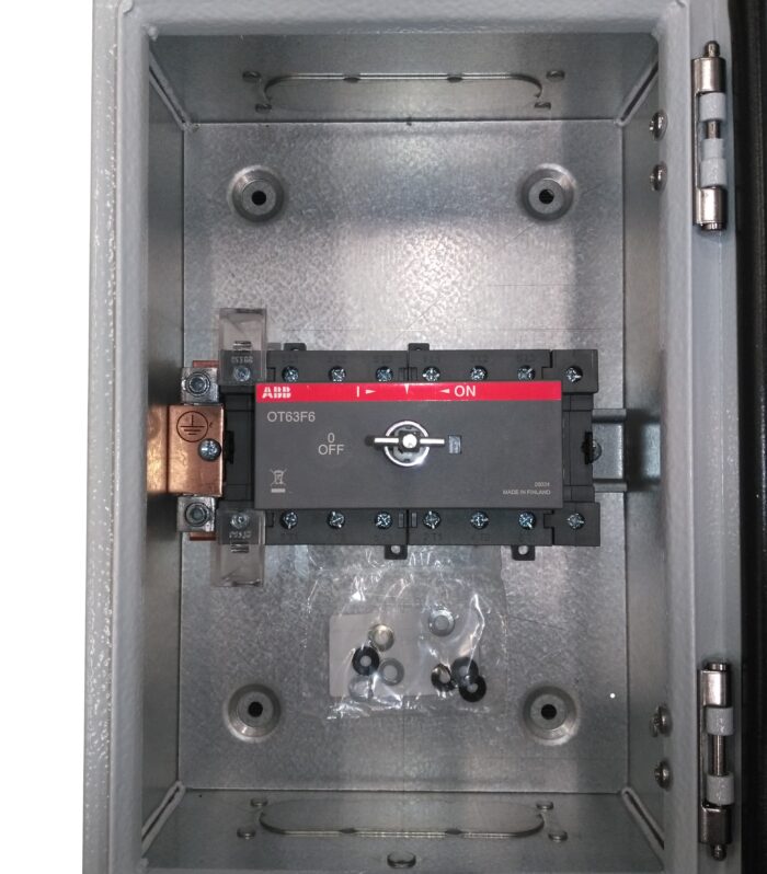 Front Operated Enclosed Switch, Metal Enclosed, 6p, 63A, IP54