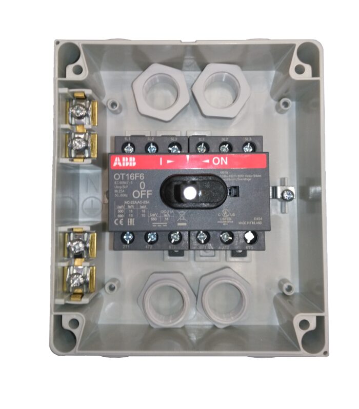 Front Operated, Plastic Enclosed Switch, 6p, 16A, IP54