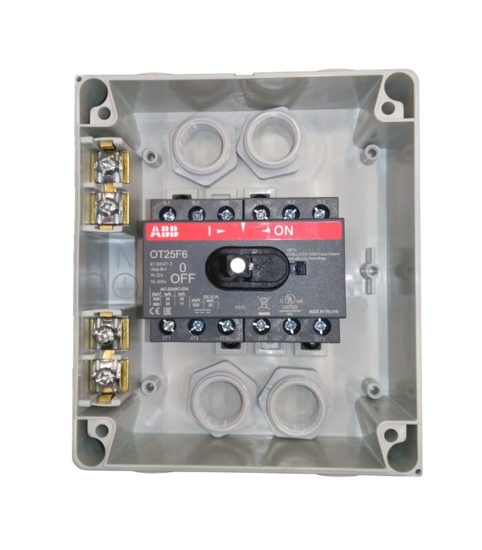 Front Operated, Plastic Enclosed Switch, 6p, 25A, IP54