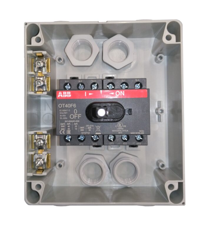 Front Operated, Plastic Enclosed Switch, 6p, 40A, IP54