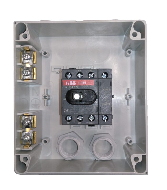 Front Operated, Plastic Enclosed Switch, 4p, 40A, IP54