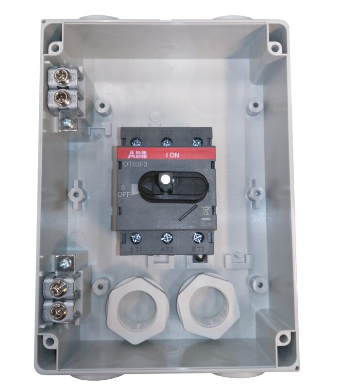 Front Operated, Plastic Enclosed Switch, 3p, 63A, IP54